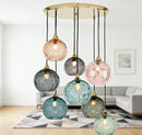 Nordic LED Pendant Lights Glass Stone Bubbles Chandeliers for Living Room by Ljojo