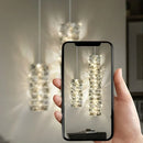 Ljojo Crystal Pendant Light Chandelier Modern Stylish Lighting Fixture for Bedroom Hallway Decor