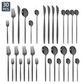 Ljojo 30-Piece Silver Mirror Cutlery Set Stainless Steel Dinnerware & Flatware