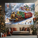 Christmas Train Tapestry Background Cloth for Parties & Photography by Ljojo Home & Outdoor