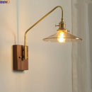 Ljojo LED Glass Copper Wall Sconce Modern Stair Light Fixtures for Home Decor