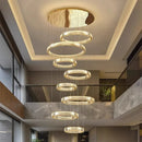 Ljojo Luxury Crystal Chandelier Pendant Light Gold Chrome Finish Modern Living Room Lighting