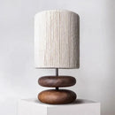 Japanese Walnut Wood Bedside Table Lamp Retro Designer Light for Bedroom Living Room by Ljojo