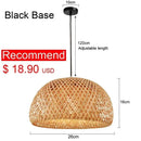 Natural Wicker Rattan Pendant Light Hand Knit Braided Ceiling Lamp by Ljojo
