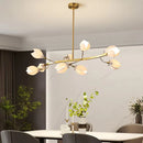 Art Deco White Ceramic Chandelier Pendant Lamp G4 Bulb Gold Metal - Ljojo