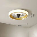 Ljojo 50CM Ceiling Fans Light: Bedroom Living Room Silent Fans Lighting Low Floor Fan Lamp
