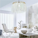 Ljojo Exquisite Ostrich Feather Chandelier for Bedroom Living Dining Room - Nordic Branch Chandelier