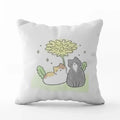 Cute Cat Pillowcase by Ljojo: Modern Simple Design for Home Decor - Square Pillow Cover