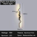 LED Wall Sconce Light 80/100CM Long Strip Bedroom Decor Irregular Black Lamp Ljojo
