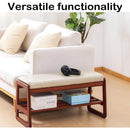 Ljojo™ Shoe Storage Bench with Cushioned Seat - Beige, 39.4"