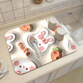 Ljojo 3D Visual Effect Drain Mat - Absorbent, Non-Slip, Anti-Mildew Kitchen Tableware Mat
