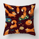 Ljojo Linen Fox Sofa Cushion Cover 50x50 Square Home Décor Pillowcase