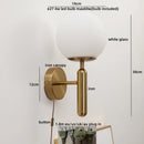 Ljojo LED Wall Light Pull Chain Switch Modern Style Glass Iron Bedroom Lamp