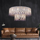 Ljojo Modern Luxury Purple Crystal Chandelier for Living Room Kitchen LED Hanging Lamp