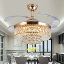42 Inch Crystal Fandelier Ceiling Fan with Lights Remote - Modern Retractable Chandelier Fan by Ljojo