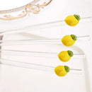 Ljojo Lemon Shaped Glass Drinking Straws Set with Brush Bag - Bar Drinkware