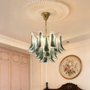 Ljojo European Green Murano Glass Chandelier Tiered Colorful Hanging Lamp