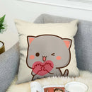 Ljojo Mochi Cat Luxury Cushion Cover Set for Sofa and Bed