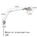 LED Wall Lamp Silver Black Metal Bedroom Study Reading Lights E27 Rotatable Adjustable Lighting Decor by Ljojo