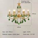 French Retro Copper Green Crystal Chandelier Pendant Light by Ljojo