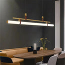 Ljojo Mid Century Modern Tube Chandelier in Black and Gold