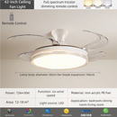 Smart Invisible Ceiling Fan Lamp Strong Wind Chandelier for Kitchen Living Room by Ljojo
