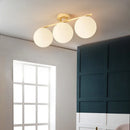 LED Glass Ceiling Light Modern Milk White Ball Fixture for Bedroom Living Room by Ljojo