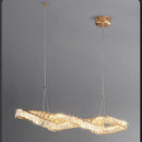 Ljojo Luxury K9 Crystal Pendant Light, Gold Plated Metal, LED Dimmable, Irregular Hanging Lamp