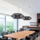 Modern Geometric Restaurant Fabric LED Pendant Lights Minimalist Industrial Chandelier by Ljojo