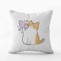 Cute Cat Pillowcase by Ljojo: Modern Simple Design for Home Decor - Square Pillow Cover