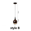 Ljojo Etched Lampshade Wrought Iron Chandelier Industrial Pendant Lamp for Dining Living Room