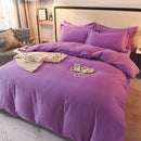 Ljojo 2024 Luxury Cotton Thickened Solid Color Four-Piece Set