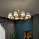 High Brightness LED Glass Chandelier - Modern Floral Pendant Light for Luxury Home Decor