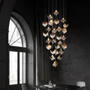 Gold Glass Pendant Light Cube LED Hanging Lamp for Bedroom Living Room | Ljojo