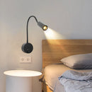 Ljojo 3W LED Wall Sconces Reading Lamp for Bedside Study, Adjustable Gooseneck Spotlight