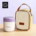 Ljojo Double-Layer Stainless Steel Thermal Lunch Box with Spoon and Bag