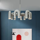 Ljojo Nordic Minimalist U-shaped Iron Chandelier Art Pendant Lamp LED Lighting