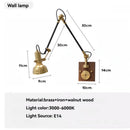 Ljojo Modern Simplicity Copper Adjustable LED Wall Lamps for Bedroom Home Decoration