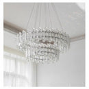 Ljojo Luxury Round Crystal Pendant Chandelier with French Modern LED for Living Room