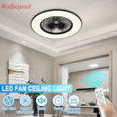 Ljojo 56cm Round LED Ceiling Fan with Remote Control and Modern Design