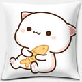 Cute Mocha Mochi Peach Cat Pillowcase for Sofa and Car Decor, Home by Ljojo, 45x45cm
