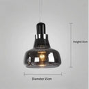 Ljojo Modern Bauhaus Smoke Gray Glass Stone Iron LED Pendant Light for Living Room