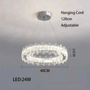 Ljojo LED Crystal Ceiling Lamp Modern Square Dimmable Dining Room Fixture