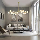 Ljojo Modern Glossy Glass Ball Chandelier Pendant Light for Living & Dining Room