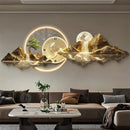 Ljojo LED Wall Lamp Modern Luxury Living Room Clock Hanging Painting Decoration