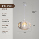 Minimal LED Pendant Light Hollow Resin Art Chandelier for Bedroom Cafe Bar - Ljojo