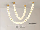 Nordic LED Crystal Pendant Light Magic Bean Chain Chandelier for Home Decoration by Ljojo