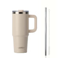 Ljojo 40oz Stainless Vacuum Insulated Coffee Cup with Handle and Straw