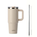 Ljojo 40oz Stainless Vacuum Insulated Coffee Cup with Handle and Straw