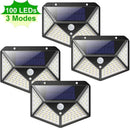 Ljojo 100 LED Solar Wall Lights Outdoor Motion Sensor Garden Street Light